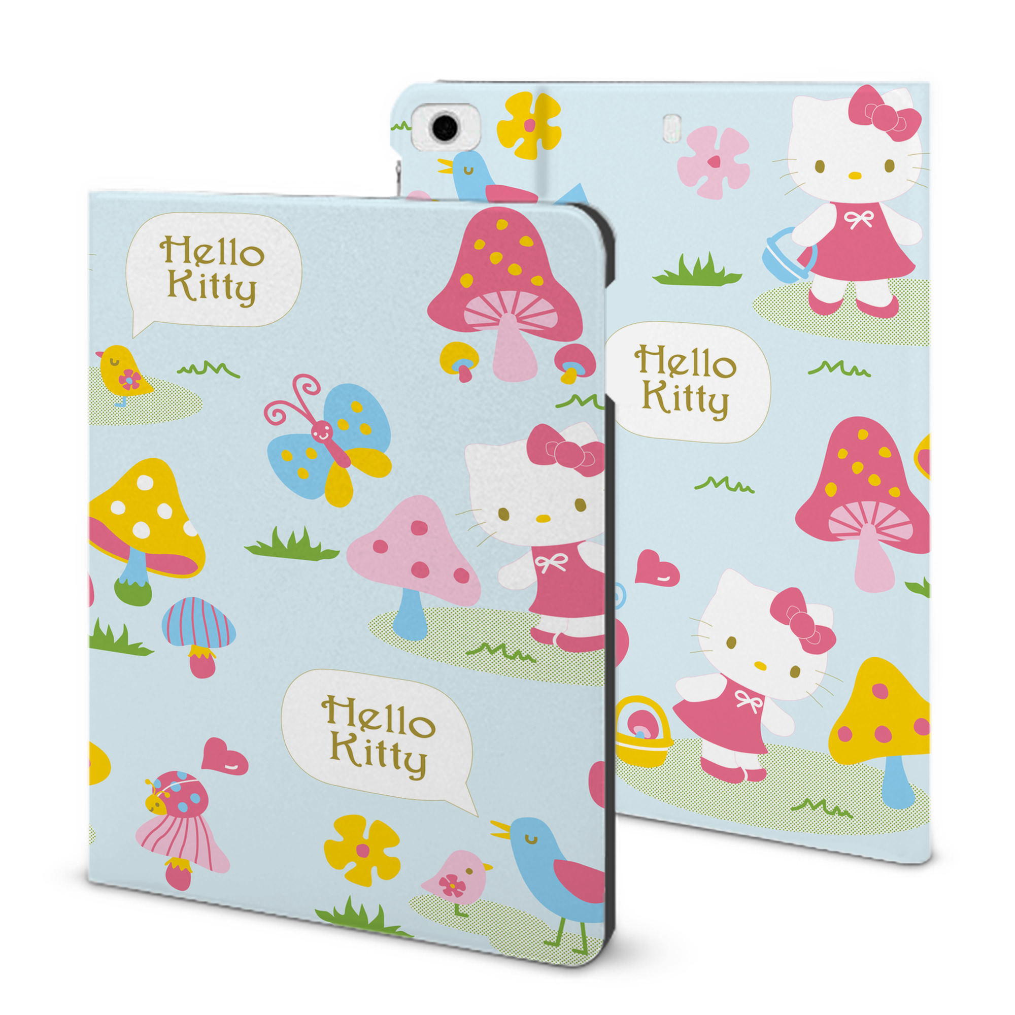 （画像用） Hello Kitty ハローキティ IPad ケース ブック型 PUレザー TPU 耐衝撃 軽量 薄型 ペン収納なし 全面保護 IPad 各モデル対応